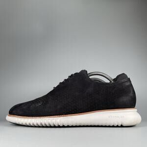 Cole Haan 2.Zerogrand Men’s 9.5 M Black Gray Laser Wing Oxford Dress Shoe Casual